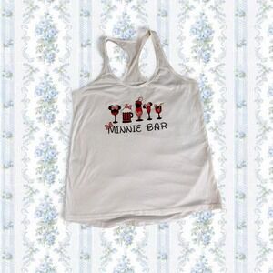Xersion Women's M Minnie Mouse Handmade SublimatioN White Racer Tank Top